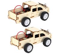 Tnfeeon Kit de Modèle de Voiture Mécanique en Bois à Commande Vocale, Ensemble de Bricolage d'ingénierie Interactif avec Apprentissage de la Physique des Circuits Compact 2,4 X 3,1 X 5,7 Pouces