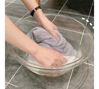 Tnfeeon Lavabo Rond Transparent, Baignoire de Grande capacité de 14 Pouces de Diamètre pour le Visage, les Légumes, la Lessive, la Cuisine à Domicile, le Camping, la Construction épaisse et Robuste,