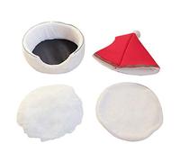 Tnfeeon Lit de Maison pour Chat en Forme d'arbre de Noël, Tente Confortable en Peluche pour Chats et Petits Chiens d'intérieur, Coussin Lavable, 13,77 Po X 17,71 Po (Rouge)