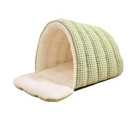 Tnfeeon Lit fermé pour Chat et Chien en Peluche Douce, Coussin Amovible et Lavable de 30,5 Cm, Taille Compacte pour Chats d'intérieur, Petits Chiens, Chaleur Hivernale, sécurité, Retraite (Vert