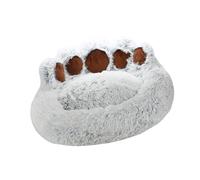 Tnfeeon Lit Rond en Forme de Beignet pour Chat et Chien, en Peluche Douce, avec Base Antidérapante, Lavable en Machine, Repos Chaud pour Animaux de Compagnie jusqu'à 88 Livres, Tailles XL XXL 3XL