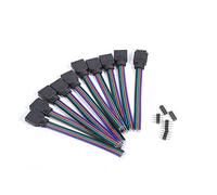 Tnfeeon Lot de 10 connecteurs RGB mâles 4 Broches mâles pour Bandes LED SMD 3528 5050