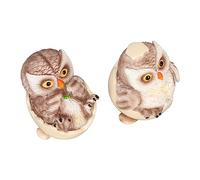 Tnfeeon Lot de 2 Figurines Mignonnes en Forme de Chouette en Résine pour la Maison, Le Bureau, la Décoration de Jardin, Petites Miniatures de 8,9 X 6,1 X 5,6 Cm et 7,1 7, 5, Cm, pour Les Femmes