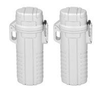 Tnfeeon Lot de 2 Tubes de Rangement étanches, Conteneur à Capsules Portable avec Corde de Sifflet pour Clés, Bijoux, Taille de 6,3 Cm, Aventures en Plein Air, Camping, Voyage, Utilisation (Silver)