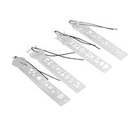 Tnfeeon Lot de 4 Règles de Pochoir en Métal, Modèles de Dessin Polyvalents pour le Scrapbooking et la Peinture, Design Creux Léger avec Trou pour Lanière, Règles en Acier Inoxydable de 15,2 Cm,