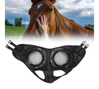 Tnfeeon Lunettes de Course de Chevaux, Cache-yeux avec Demi-couvercle Amovible pour la Protection contre le Sable, Clignotants pour Oeillères de Chevaux, Contrôle des Mouches, Masque