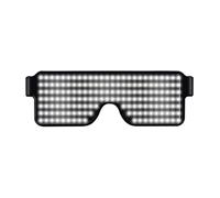 Tnfeeon Lunettes Lumineuses LED, Lunettes Lumineuses en Plastique ABS Rechargeables par USB avec 164 Perles LED 8 Modèles d'éclairage Utilisation 12H pour Bar Club KTV Costume de Fête Adultes (WHITE)