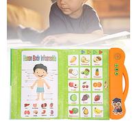 Tnfeeon Machine à Livres Sonores d'apprentissage Interactif pour Les Jeunes Apprenants de Plus de 3 Ans. Les Jeux Tactiles Musicaux Stimulent Les Compétences cognitives. Design Orange Vert Vif.