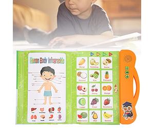 Tnfeeon Machine à Livres Sonores d'apprentissage Interactif pour Les Jeunes Apprenants de Plus de 3 Ans. Les Jeux Tactiles Musicaux Stimulent Les Compétences cognitives. Design Orange Vert Vif.
