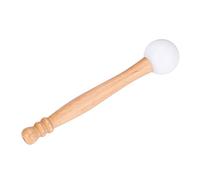 Tnfeeon Maillet pour Bol Chantant en Cristal, Tête en Caoutchouc élastique Offrant un Son Chaud, Long écho, Manche en Bois Léger Offrant une Adhérence Naturelle, Poids Total de 3,9 Onces pour le Son