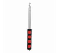 Tnfeeon Mât de Drapeau Télescopique en Acier Inoxydable, s'étend de 11,4 Pouces à 79 Pouces avec Poignée Texturée et Deux Anneaux de Drapeau pour Les Guides Touristiques, Les Enseignants, Les (Rouge)