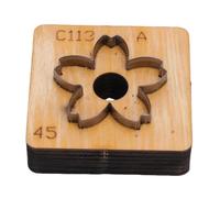 Tnfeeon Matrice de DéCoupe en Cuir Fleur Poinçon Artisanal Forme Florale avec Poignée Acier au Carbone et Bois Massif pour des Coupes Nettes sur les Sacs Porte-clés Travail Coupe (45mm)