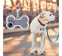 Tnfeeon Médaille pour Chien, Médaille d'identification Personnalisée en Alliage de Zinc avec Nom gravé, Forme d'os Mignonne pour Chiens et Chats, Accessoire de Collier pour Facile à Attacher (Grey)