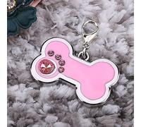 Tnfeeon Médaille pour Chien, Médaille d'identification Personnalisée en Alliage de Zinc avec Nom gravé, Forme d'os Mignonne pour Chiens et Chats, Accessoire de Collier pour Facile à Attacher (Pink)