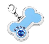 Tnfeeon Médaille pour Chien, Médaille d'identification Personnalisée en Alliage de Zinc avec Nom gravé, Forme d'os Mignonne pour Chiens et Chats, Accessoire de Collier pour Facile à Attacher (Blue)