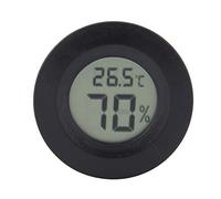 Tnfeeon Mini Hygromètre Digital pour Reptiles, 45mm de Diamètre Thermomètre Electronique D'humidité pour Animaux de Compagnie Thermomètre Numérique LCD Hygromètre(sans Batterie)(Black)