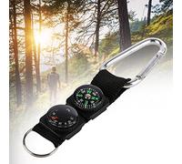 Tnfeeon Mini Thermomètre Portable étanche Multifonction, Boussole, Porte-clés élégant pour Camping Randonnée Utilisation en Plein Air