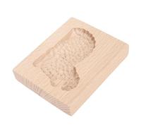 Tnfeeon Moule à Biscuits en Pain d'épices en Bois de Hêtre 3D, Presse à Tampons en Forme de Mouton, 10 X 8 X 2 Cm, Revêtement en Cire d'abeille de qualité Alimentaire, Démoulage Facile pour