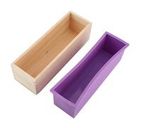 Tnfeeon Moule à Savon Rectangulaire en Silicone de 1200 Ml, qualité Alimentaire, Cuisson Sûre avec Coque en Bois Amovible, capacité de 5 Tasses, -40 à 428 F, Four, Réfrigérateur, Utilisation pour les