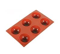 Tnfeeon Moules à Dessert Sphériques en Silicone, Demi-sphère, 6 Trous, qualité Alimentaire, Réutilisables, Démoulage Facile, 11,6 X,8 X 1,3 Pouces, pour Gâteau, Gelée, Pudding, Mousse au Chocolat,