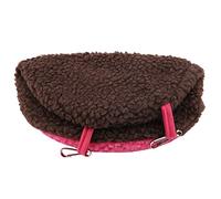 Tnfeeon Nid à Suspendre en Peluche pour Perroquets, Hamac en Polaire Berbère Douce pour Perruches, Aras, Installation Facile avec Crochets Métalliques, Espace de Repos d'hiver Confortable, (Marron