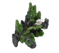 Tnfeeon Ornement de Rocaille d'aquarium, Décoration de Poisson en Résine avec Grotte Cachée, 8x13x14cm pour Poissons et Tortues