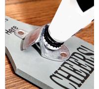 Tnfeeon Ouvre-bouteille Mural Vintage, Bois et Acier, Cadeau Unique pour Homme des Cavernes, Bar et Cuisine, 30x11x4,5 Cm (2)