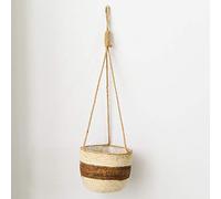 Tnfeeon Panier de Jardinière Suspendu à Main, Pots de Plantes à Fleurs avec Corde de Jute, Organisateur de Stockage avec Doublure en Plastique Imperméable, pour la Ferme des Plantes