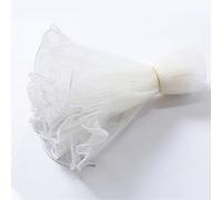 Tnfeeon Papier en Maille d'Emballage de Fleurs, Bord de Perles, Enveloppe de Bouquet de Dentelle Ondulée, Matériau de Fil 3,5 M X 24 Cm, Emballage Floral Extensible pour Décoration Artisanale de