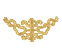 Tnfeeon Patch à Repasser doré en Forme de Nuage Métallique, 4 Pièces, Patchs de Réparation de Vêtements Brodés pour Décoration Artisanale DIY (mot d'or "feng")