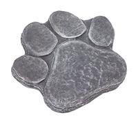 Tnfeeon Pawprint Memorial Stone Lettring Dog Marker Grave - Metherproof Pet Monument for Lawn Outdoors - Gravic Dog Memorial Stone 15.5x17,5 Cm adapté aux Amateurs de Chiens (Gris Roche)