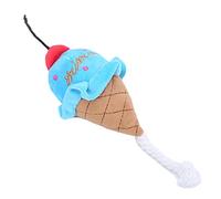 Tnfeeon Peluche Crème Glacée pour Animaux de Compagnie, Jouet en Peluche Doux avec Couineur, Jouet à Mâcher Parfait pour Chiots 8,3x3,5 Pouces pour Le Jeu et l'entraînement en Intérieur (Glace Bleue)