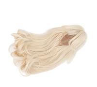 Tnfeeon Perruque de Tête de Poupée Jouet, Faux Cheveux Longs en Maille élastique pour Poupées de Simulation DIY, pour Les BJD 1/3 avec Frange Brune (Lait d'or)