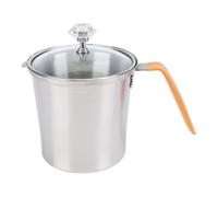 Tnfeeon Pichet à Mousse de Lait, Pichet à Vapeur en Acier Inoxydable avec Couvercle en Verre, 500 Ml pour l'art du Latte à la Maison ou au café
