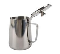 Tnfeeon Pichet à Mousser, Tasse à café en Acier Inoxydable avec Couvercle, Poignée Ergonomique, Bec Anti-goutte, Idéal pour le Latte Art, la Maison et le café (1000ML)