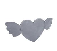 Tnfeeon Pierre Commémorative en Forme de Cœur avec Ailes pour Chien et Chat, Résistante aux Intempéries, Pierre Tombale Intérieure et Extérieure avec Zone de Gravure, Sympathie pour Les