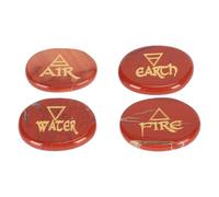 Tnfeeon Pierres, 4 éléments Assortis de la Terre Air Fire Eauter des Pierres Symboles Triangulaires Gravées Symboles de Terre pour Le Reiki, la Guérison, la Méditation, L'équilibrage du (Type 1)