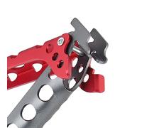Tnfeeon Pinces de Préhension pour Casseroles Chaudes, en Alliage D'aluminium, Anti-brûlure, Portables, pour Le Camping (Noir et Rouge)