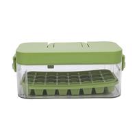 Tnfeeon Plateau à Cubes avec Couvercle et Cuillère à Glace, Moule à Cubes Flexible de qualité Alimentaire à Dégagement Facile pour Congélateur, Plateau à Glace en Silicone à 24 Cellules de 9,1 X 4,1