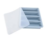 Tnfeeon Plateau à Glaçons Long, Moule à Bâtons de Glace en Silicone Flexible avec Couvercle, Plateau de Congélation à 4 Bâtons pour Bouteilles d'eau et Récipients à Bouche étroite, pour Cocktails,