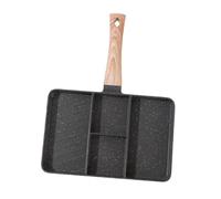 Tnfeeon Poêle à Griller Divisée, Conception Antiadhésive en 4 Sections, Répartition Uniforme de la Chaleur, Parfaite pour les Petits Déjeuners et Brunchs en Famille (BLACK)