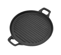 Tnfeeon Poêle à Griller en Fonte Plaque de Cuisson Réversible Antiadhésive Naturelle Pré-assaisonnée Double Poignée de 9,4 Pouces pour Barbecue, Cuisinière, Four, Cuisine Les Chefs à Domicile (24 cm