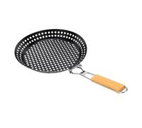 Tnfeeon Poêle à Griller Panier de Gril à Légumes Rond en Acier Inoxydable, Panier de Paniers de Gril, Plaque de Camping Pliable avec Répartition Uniforme de la Chaleur pour Poêle à Griller en Plein