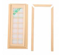 Tnfeeon Porte de Maison de Poupée DIY, Porte de Maison de Poupée en Bouleau Non Peinte DIY Non Peinte à L’échelle 1:12 Projets de Boîte de Pièce en Bois de Bouleau Amateurs de de (à 14 grilles)