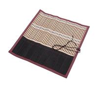 Tnfeeon Porte-Pinceau de Calligraphie en Bambou, étui à Stylos en Toile Portable Enroulable avec 9 Trous, Design pour Artistes, Peinture à l'huile Aquarelle