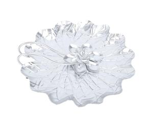 Tnfeeon Porte-Serviettes en Métal, Plateau à Serviettes en Papier en Forme de Fleur avec Bras lesté pour Comptoir de Cuisine, Décor de Salon de thé, Construction en Fer pour Maintenir les en (SILVER)