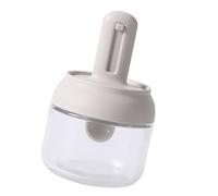 Tnfeeon Pot d'assaisonnement avec Cuillère, Récipient à Condiments en Verre avec Couvercle Hermétique, Cuillère Rétractable, Support Portable pour Huile, Vinaigre, Sauce Soja pour Cuisine, Camping,