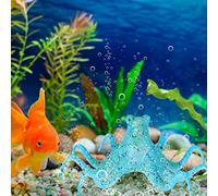 Tnfeeon Poulpe Artificiel d'aquarium, Ornement de Simulation en Silicone Fluorescent, 4,5 Cm pour la Décoration d'aquarium (Blue)