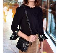 Tnfeeon Promenade Douce et Durable avec du Cuir PU SQ6 pour Un Sac de Caméra, Sac à Bandoulière (Black)
