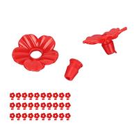Tnfeeon Protège-Abeilles pour Mangeoires à Colibris, Fleurs de Remplacement en Plastique Durable, 30 Ensembles pour l'observation des Oiseaux en Plein Air (Rouge)